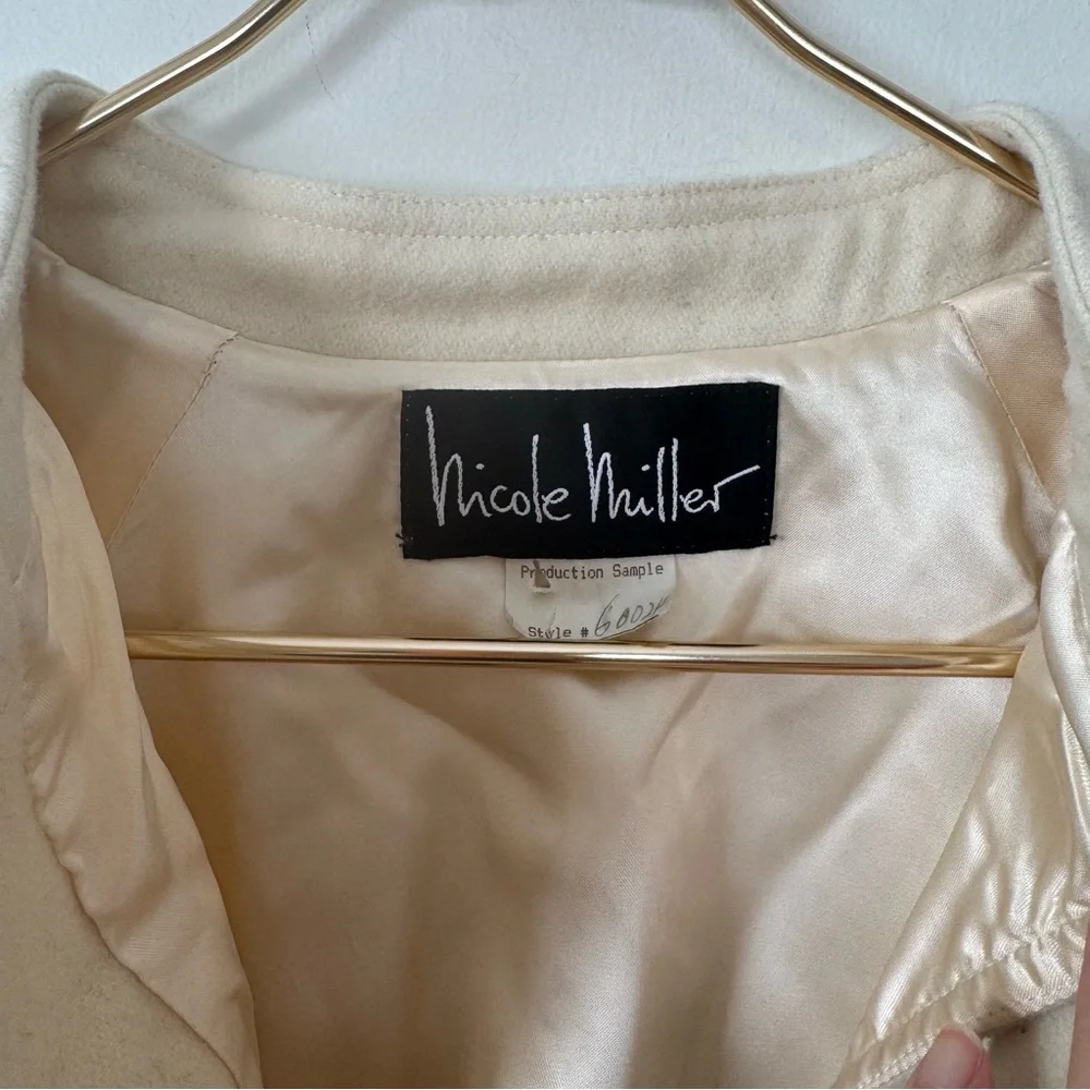 Rare Vintage 90s Nicole Miller Penquin Boiled Wool Oversized Coat 1XL Sample - Picture 8 of 12